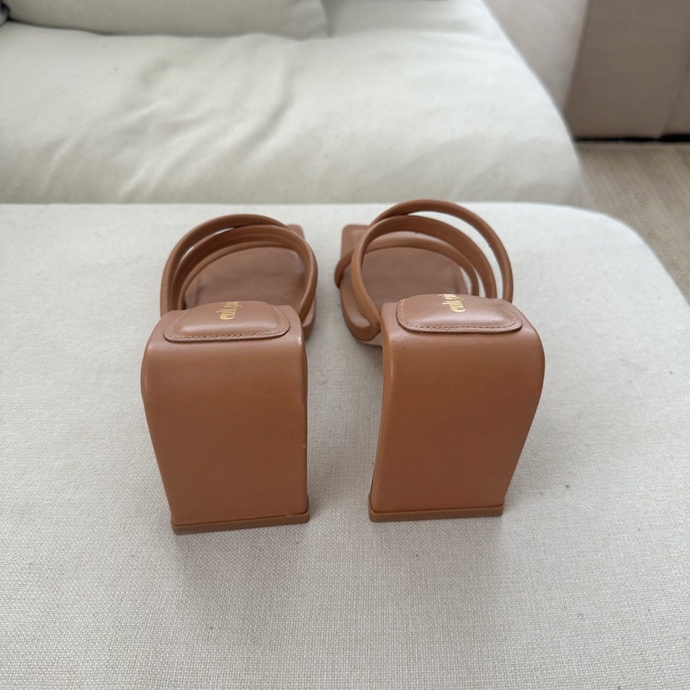 cult gaia Brown Strappy Square-Toe Heeled Sandals - Picture 9 of 13